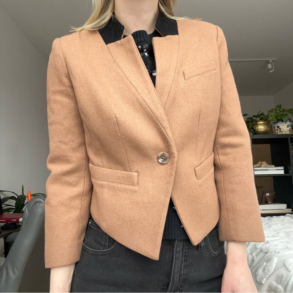 TROUVÉ Tan Blazer Fully Lined w/Pockets Sz S